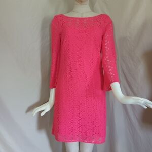 Lilly Pulitzer tunic style lace coral dress Size M